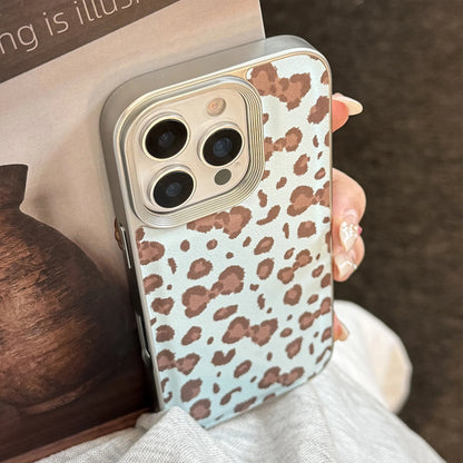 Stylish Bowknot Leopard Print Leather Texture Phone Case For iPhone