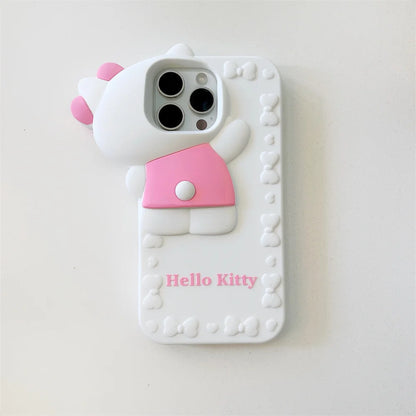 Kawaii Cartoon Hide and Seek Hello Kitty Phone Case For iPhone