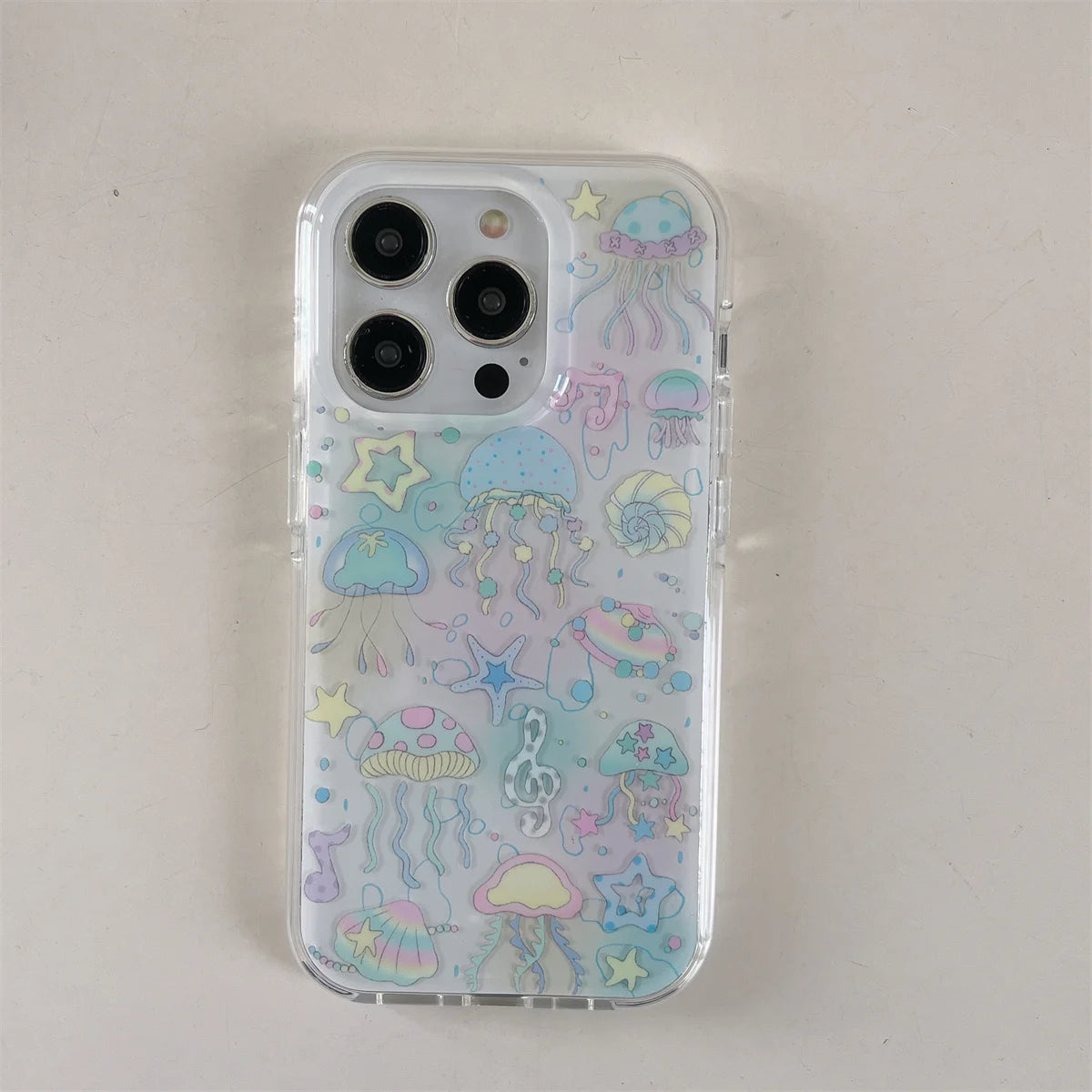 Double Layers Floral Prints Transparent Chic Phone Case