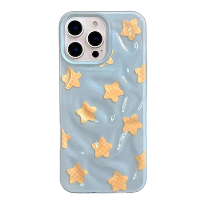 Yellow Stars Blue Wrinkle Fold Phone Case