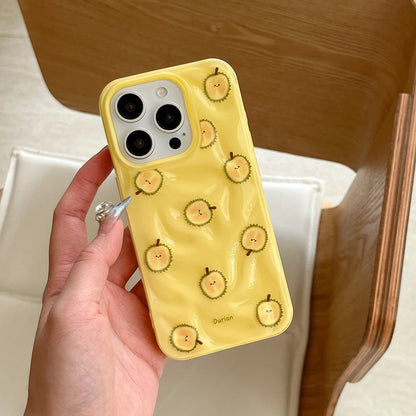Simple Fruit Durian Avocado Guava Cute Folds Texture Phone Case