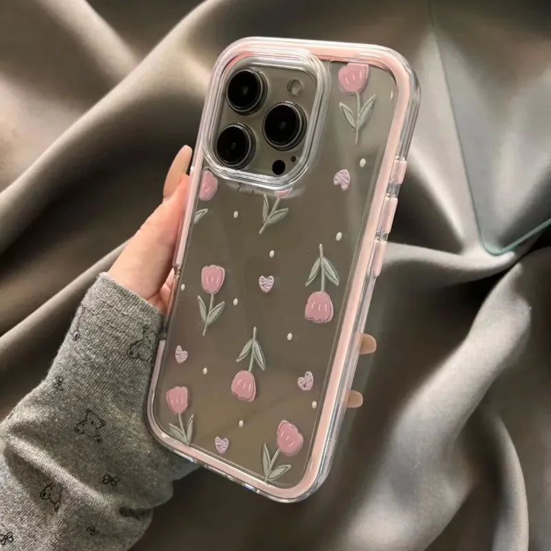 Luxury Tulips Flower Clear Phone Case