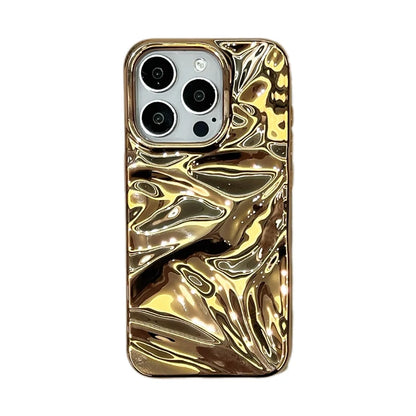 Fashion Plating Gold Wrinkle Meteorite Texture Phone Case