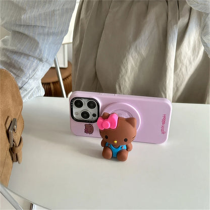 Simple Cute Pink Color Magnetic Phone Case