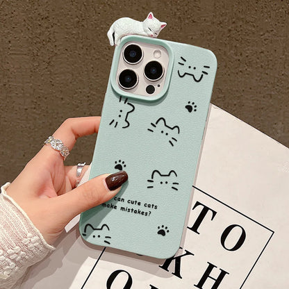 Cartoon Animals Litchi Pattern Phone Case For iPhone