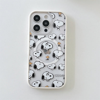 New Cute Cartoon Puppy Magnetic Stand Phone Case