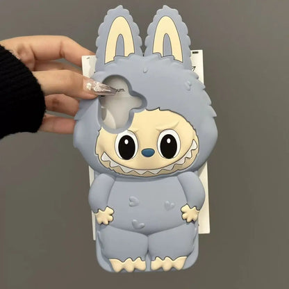 Kawaii 3D Cartoon Cute Monsters Soft Silicone Cover With Holder Phone Case