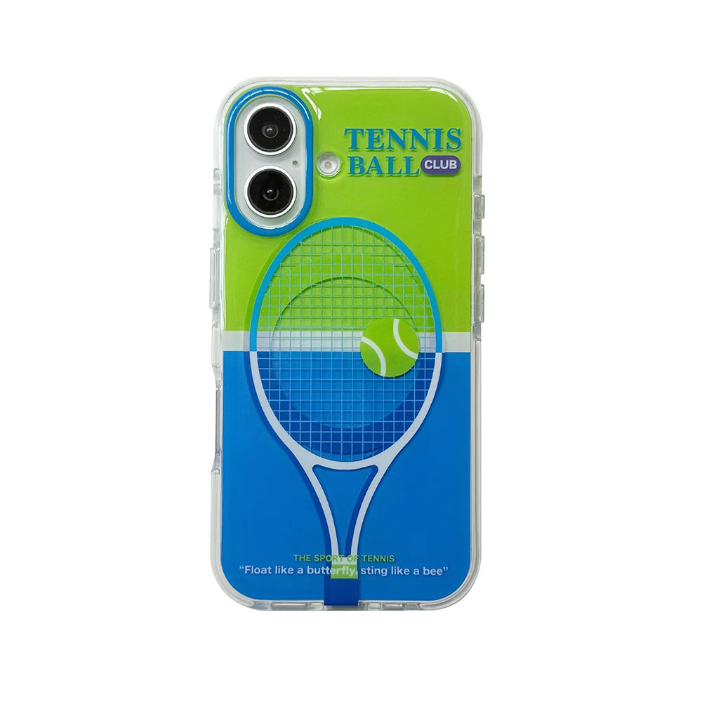 3D Tennis Ball Sport Magnetic Grip Tok Stand Holder Phone Case For iPhone