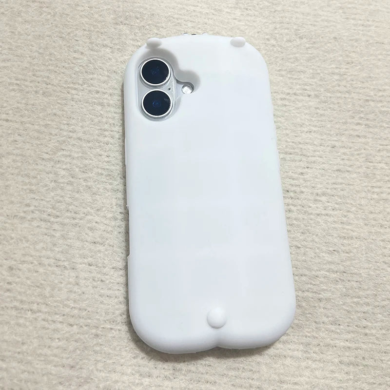 Cute 3D Bear White Soft Silicone Phone Case