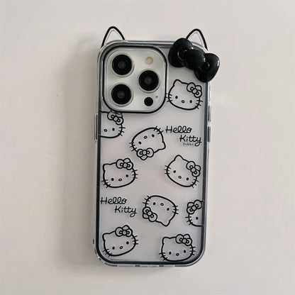 New Cute Cartoon Lines Of Cat Ears Cat Phone Case
