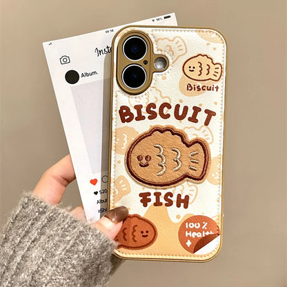 Funny Cute Fabric Biscuit Fish Cookie Phone Case