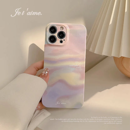 Retro Asthetic Elegant Pictorial Printed Cover For iPhone