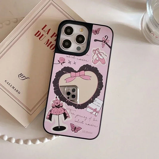 Swan Bowknot Mirror Surface MagSafe Phone Case